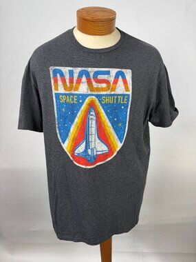 NASA Space Shuttle Graphic T-Shirt Heather Gray XL By Fifth Sun
